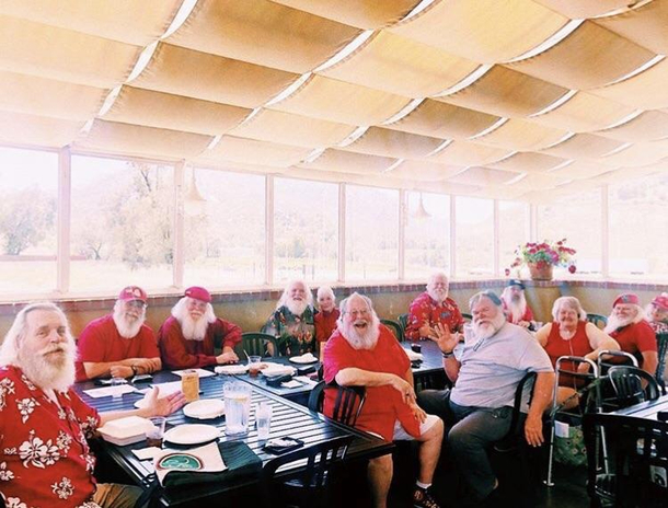 Santa Babys My sister works at a pizza restaurant in Temecula CA She sent our family this picture during her shift Never too early to prep for Christmas