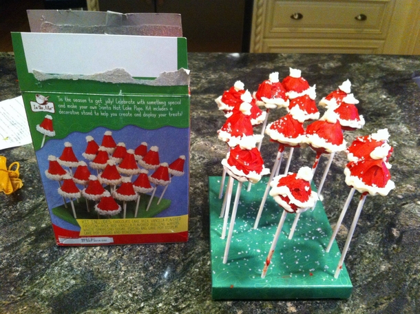 Santa Hat Cake Pops