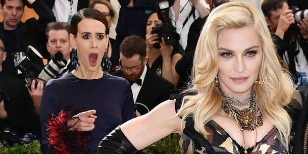 Sarah Paulson realizing Madonna was right next to her at the Met Gala