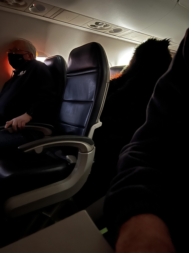 Sasquatch was on my flight to Portland on the right