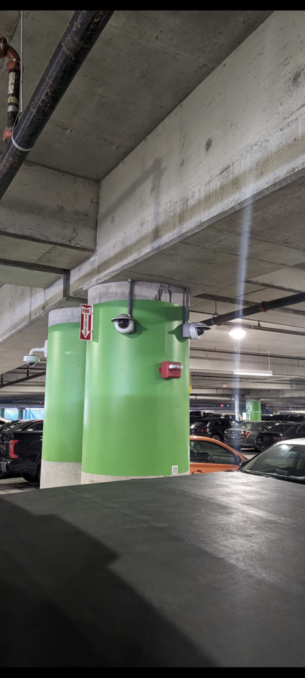 Sassy looking pole in the Nashville airport parking garage