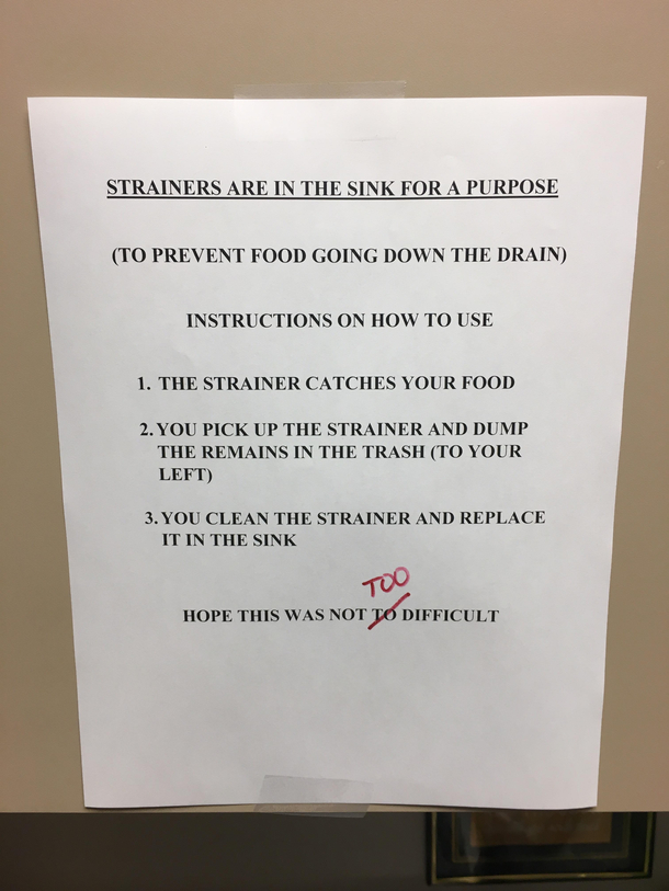 Savagery in the break room