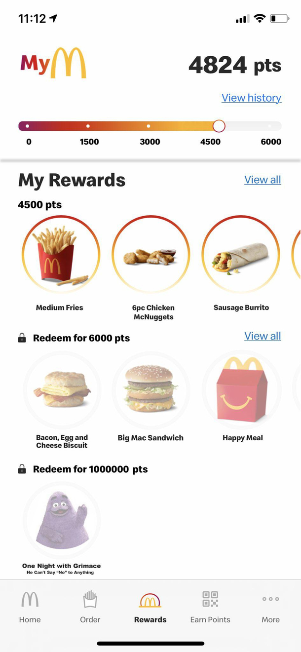 Saving up my points for the big prize 