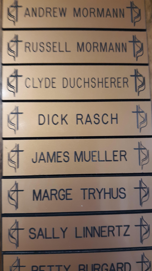 Saw a name on a plaque today that caught my eye