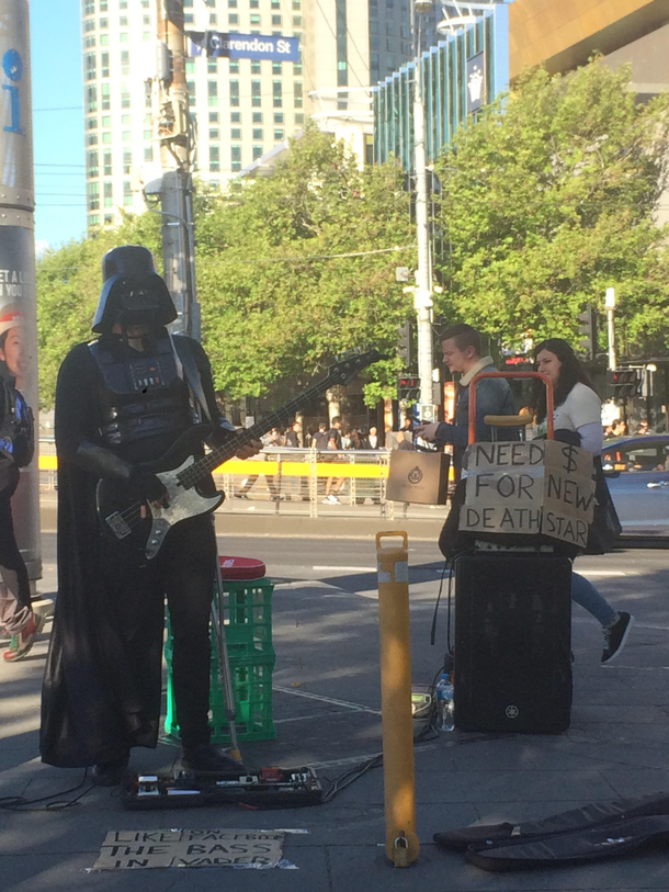 Saw him outside pax Aus he needs some money