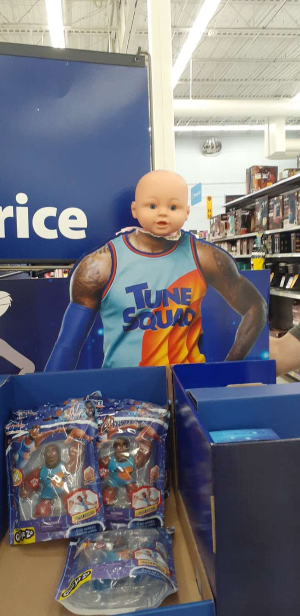 Saw lebrons head missing again at my local walmart and my brother had an idea