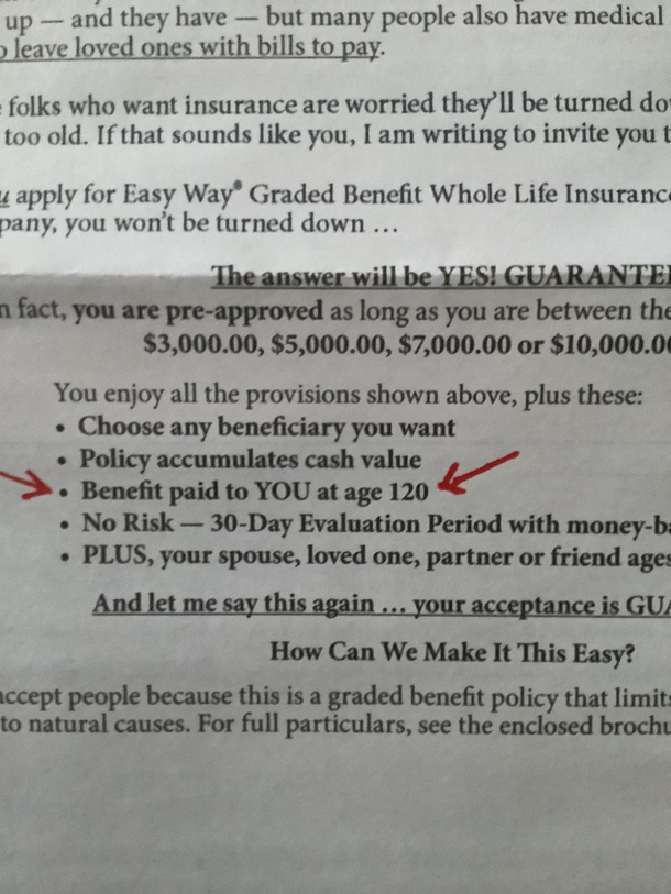 Saw someone else post about insurance Thought I would add this ad for life insurance