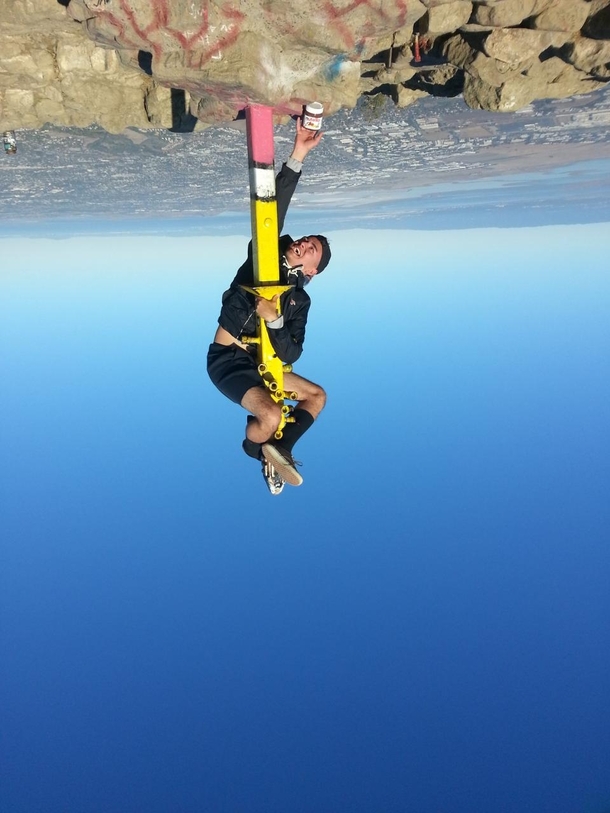 Saw the south pole photo a few months back so me and my friend tired to do the same thing with a little twist