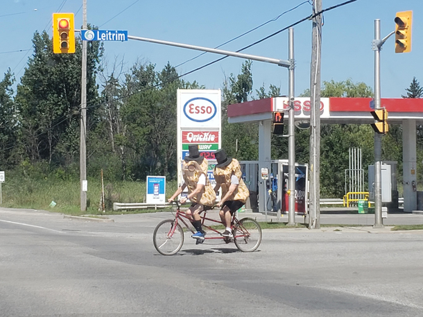 Saw these two riding tandem on my drive today