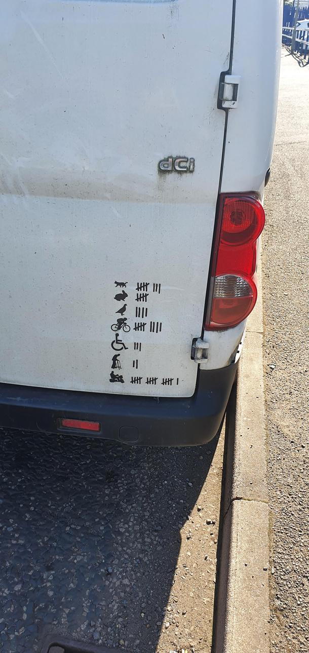 Saw this absolute gem on the back of a transit van