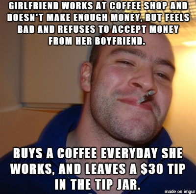 Saw this GGG put  in the tip jar and her coworker explain this to me