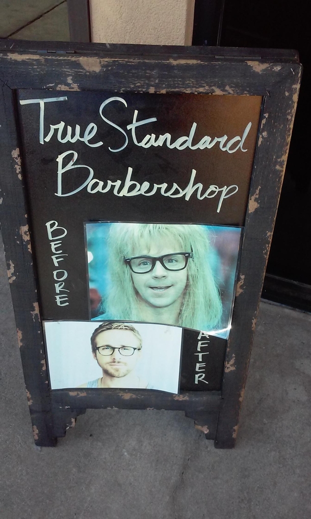 Saw this in front of a Bakersfield barbershop