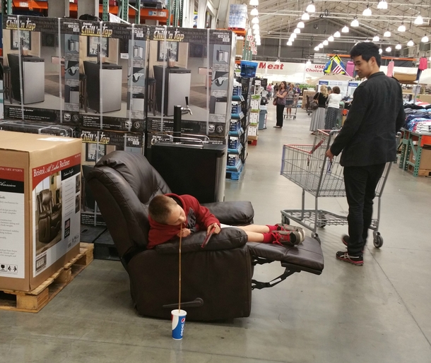 Saw this kid chilling at Costco today