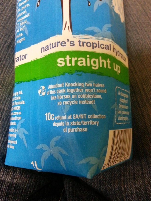 Saw this on a box of coconut water