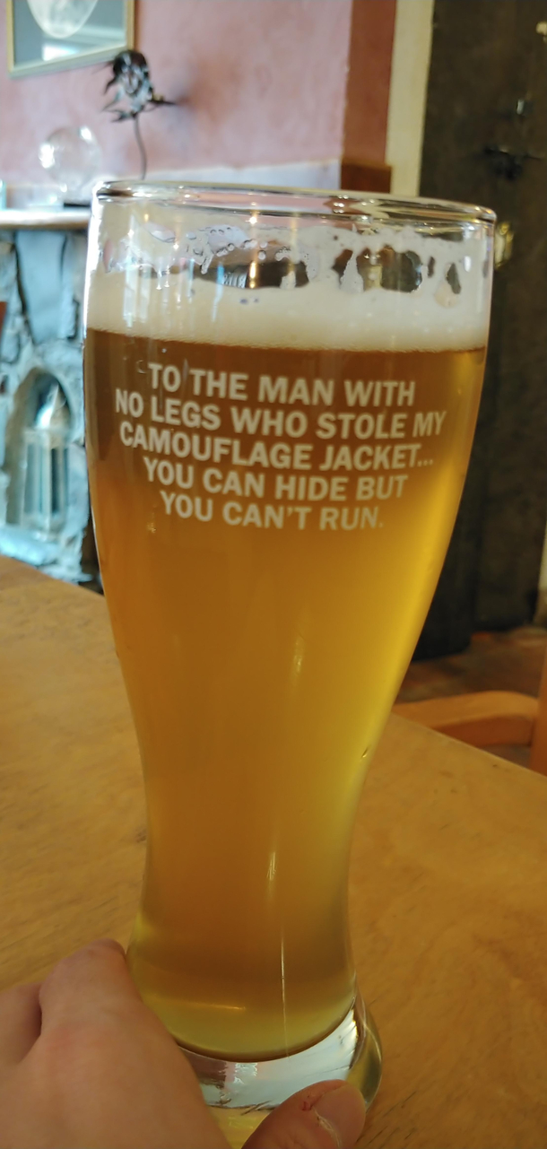 Saw this on my pint today while out for dinner