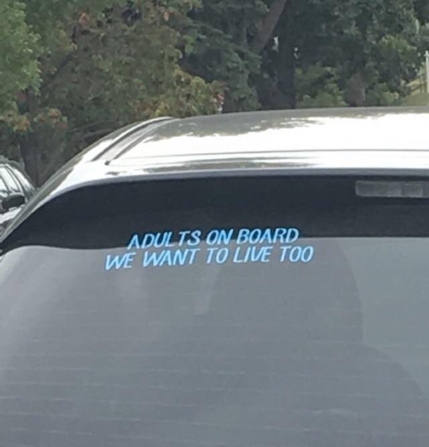 saw this on the car infront of us