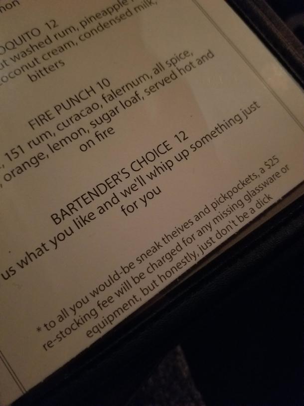 Saw this on the menu of a bar I went to