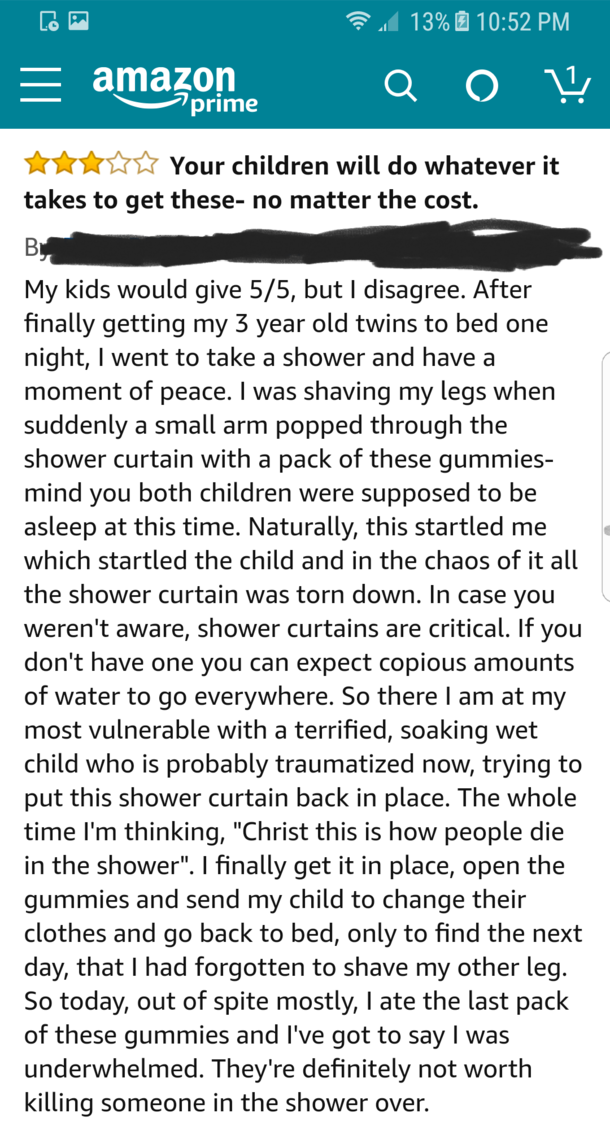 Saw this review on Amazon today for fruit snacks