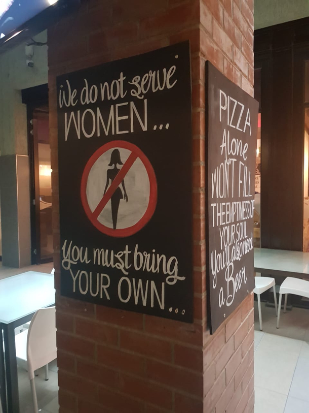 Saw this sign at a restaurant