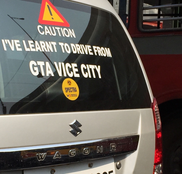 Saw this sticker behind a car in Mumbai traffic