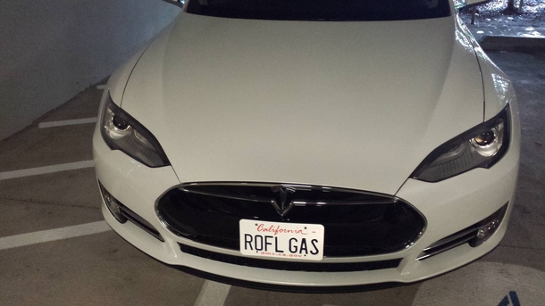 Saw this Tesla Type S with the best vanity plate Ive ever seen