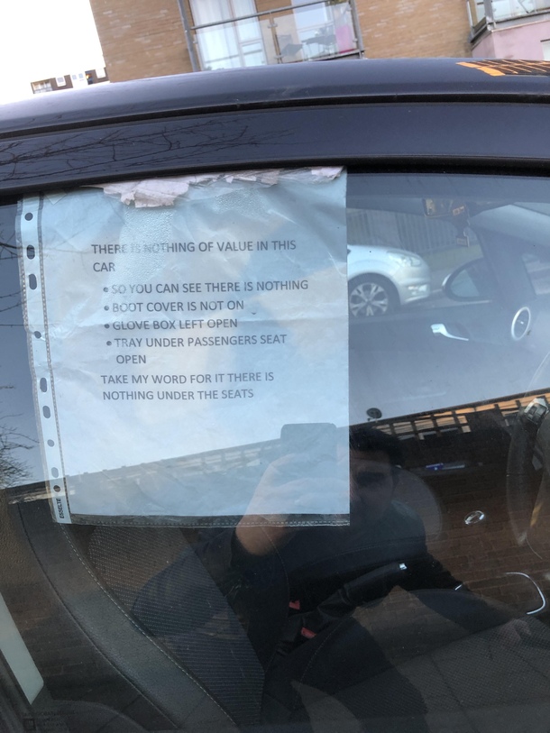 Saw this today I especially like the take my word for it comment