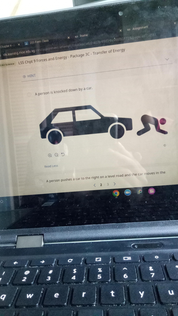 Science online lesson about work 