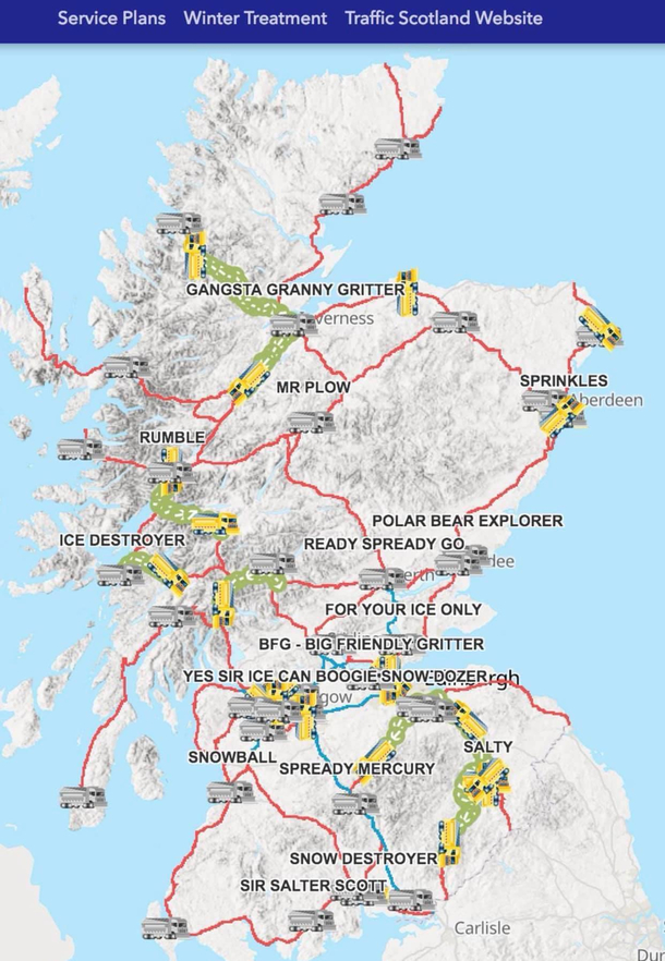 Scotlands names for their snowplow fleet