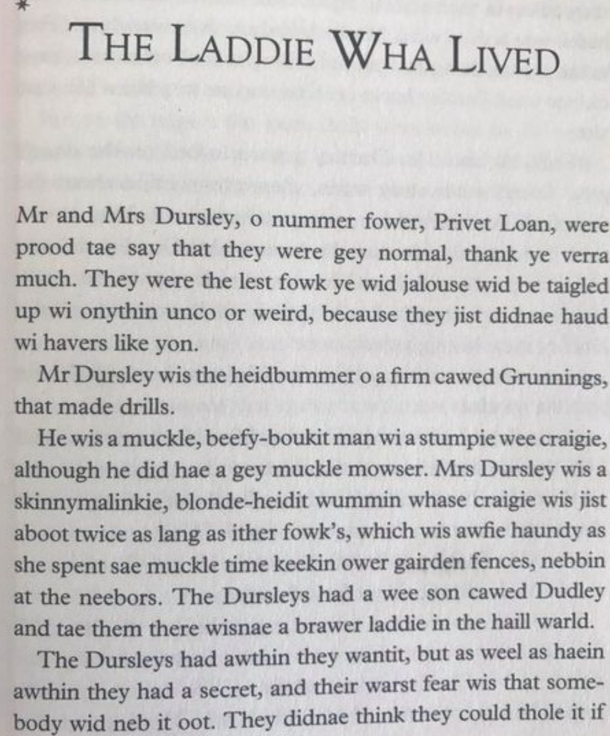 Scottish version of harry potter