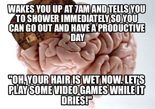 Scumbag Brain hampering my productivity since 