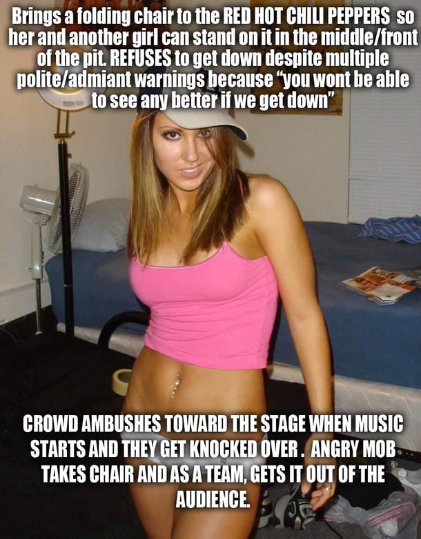 Scumbag Stacey Goes To A Concert Angry Mob Takes Her Out Meme Guy