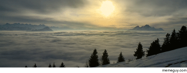 Sea of clouds in Switzerland 