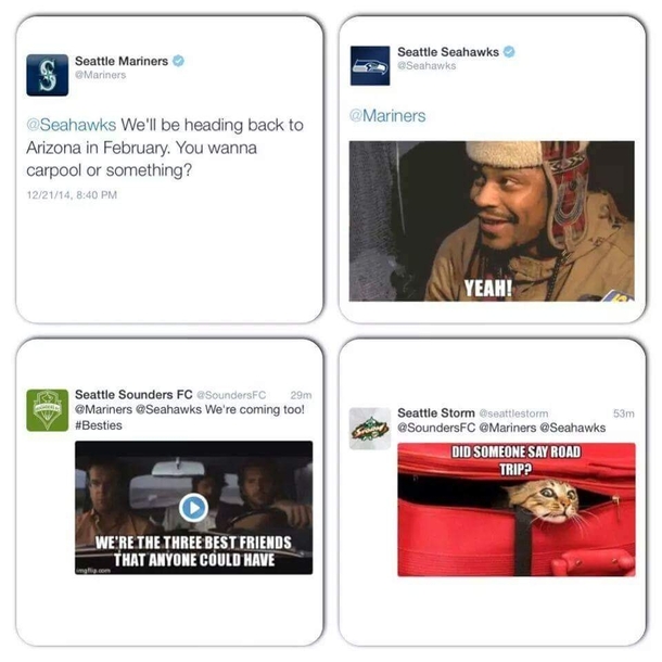 Seattle teams-- BFFs fo life yo