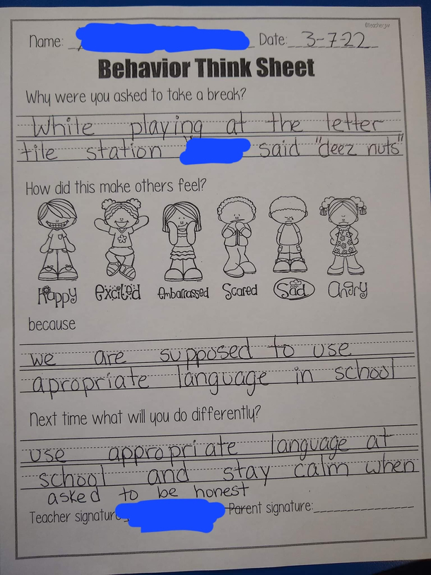 Second graders these days are unhinged