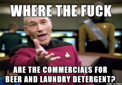 Seeing one TV commercial after another about toenail fungus erectile dysfunction abused animals