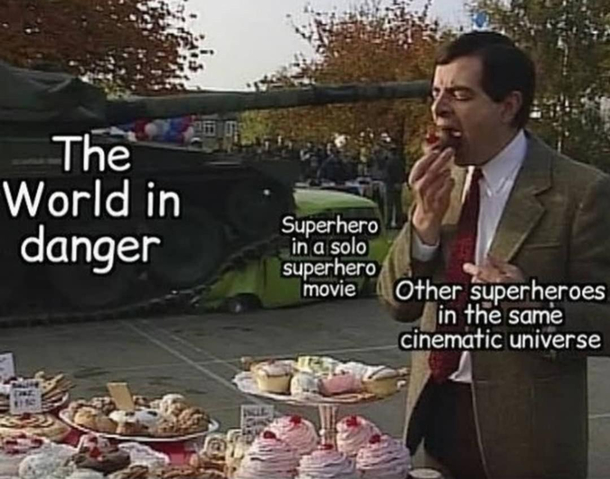Seems a bit like Mr hungry over here should be out saving the world