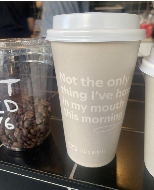 seen at a coffe shop own by a dentist