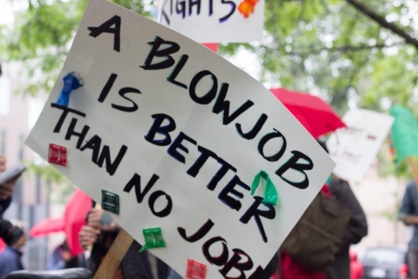 Seen at a pro-prostitution rally in Canada