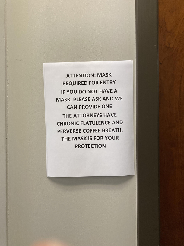 Seen at the local lawyers office