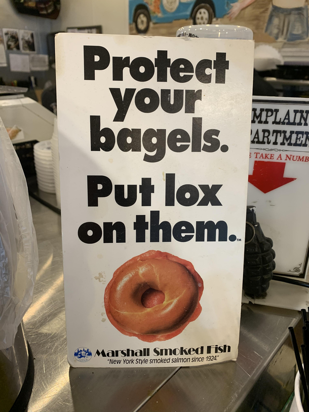 Seen in a Jewish deli