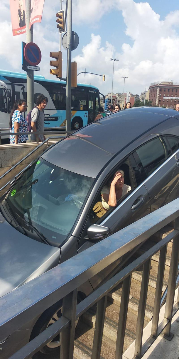 Seen today in Barcelona lady parks in the underground