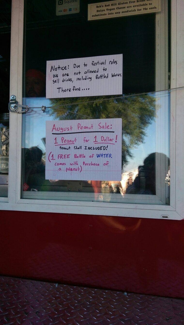 Selling drinks was not allowed at this music festival
