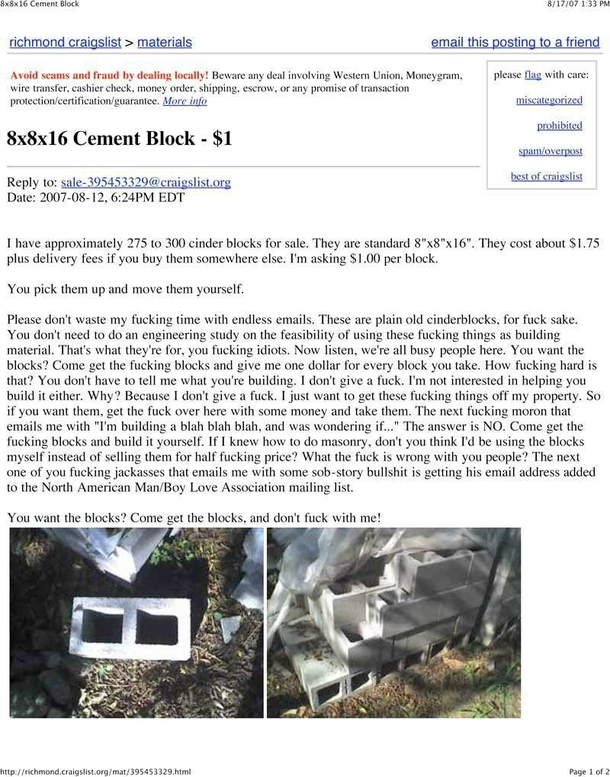 Selling stuff on Craigslist