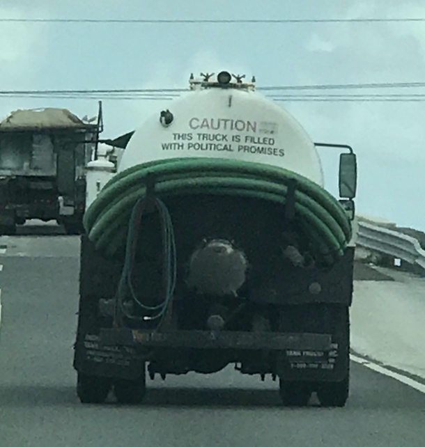 Septic tank service truck got jokes