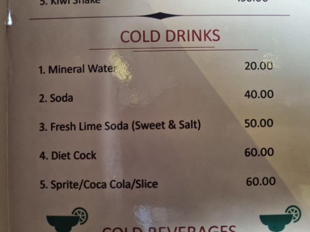 Served cold