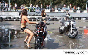 Sexy Motorcycle Wash