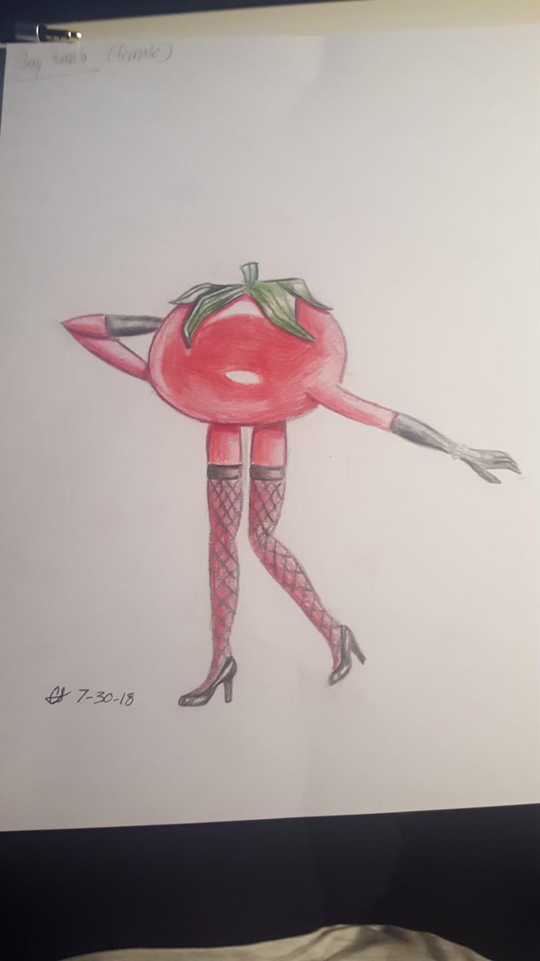 Sexy tomato my gf drew in th grade