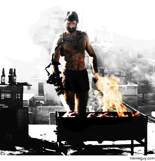 Sharlto Copley makes barbecuing look awesome