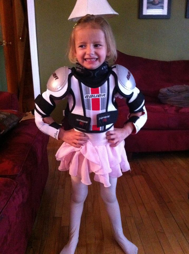 She has ballet right after hockey This is the only way to make it on time