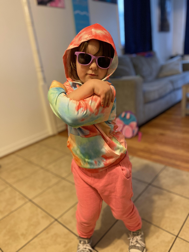 She thought she was the COOLEST with her sunglasses